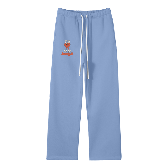 Streetwear Unisex Solid Color Fleece Straight Leg Pants