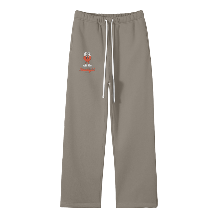 Streetwear Unisex Solid Color Fleece Straight Leg Pants