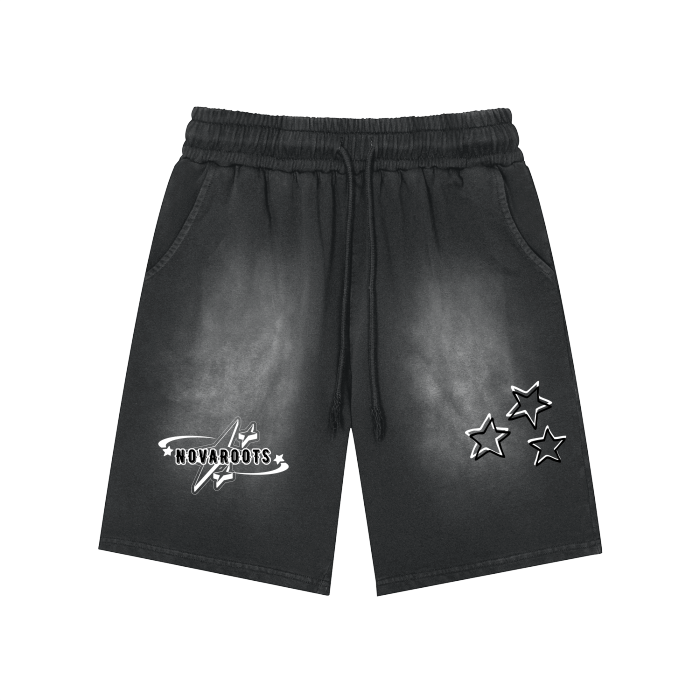 Rectangle Patch Washed Shorts - 360 GSM