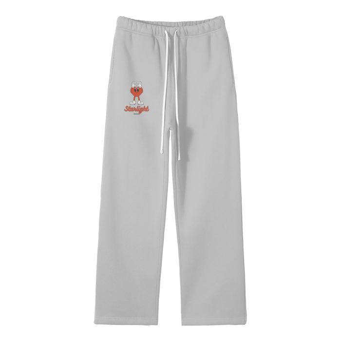 Streetwear Unisex Solid Color Fleece Straight Leg Pants