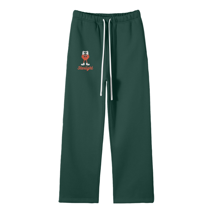 Streetwear Unisex Solid Color Fleece Straight Leg Pants