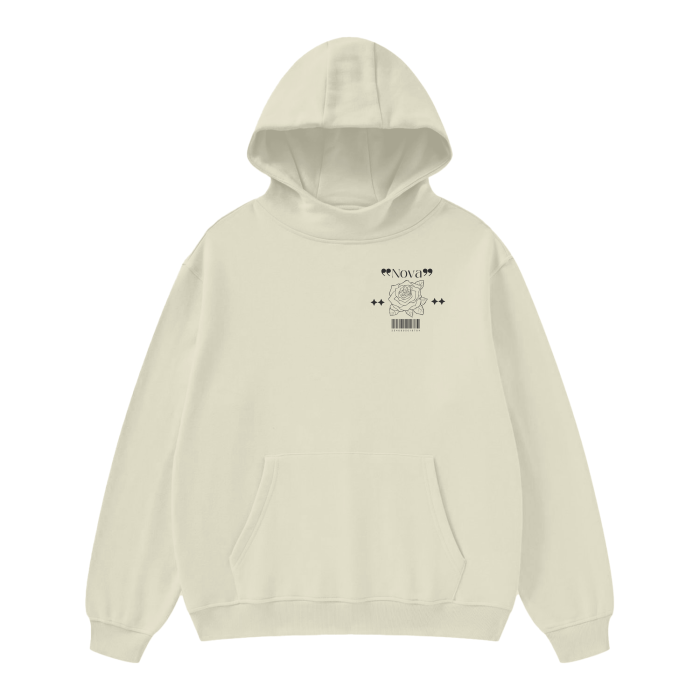 High Neck Insulated FOG Solid Color Fleece Hoodie - 385 GSM