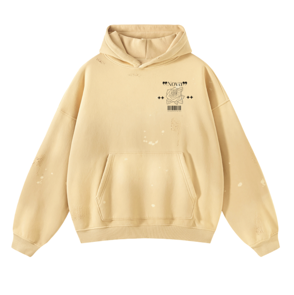 FlowerDust UltraSoft Washed Frayed Effect Hoodie