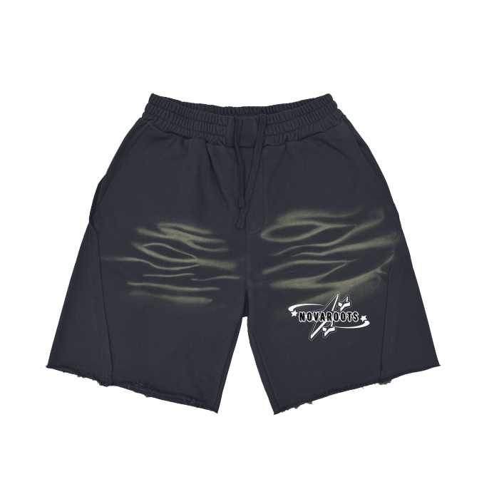 Heavyweight Vintage Washed Tiger Stripes Short Pants - 360 GSM