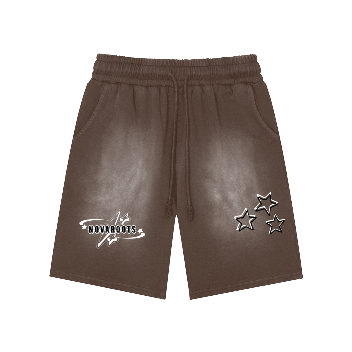 Rectangle Patch Washed Shorts - 360 GSM
