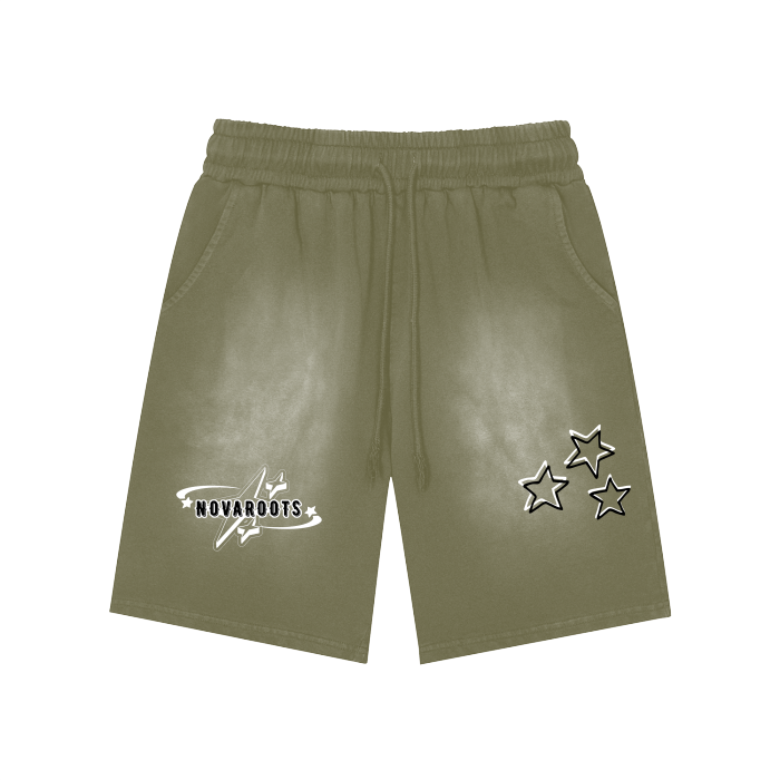 Rectangle Patch Washed Shorts - 360 GSM