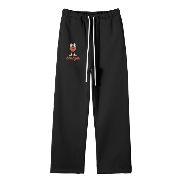 Streetwear Unisex Solid Color Fleece Straight Leg Pants