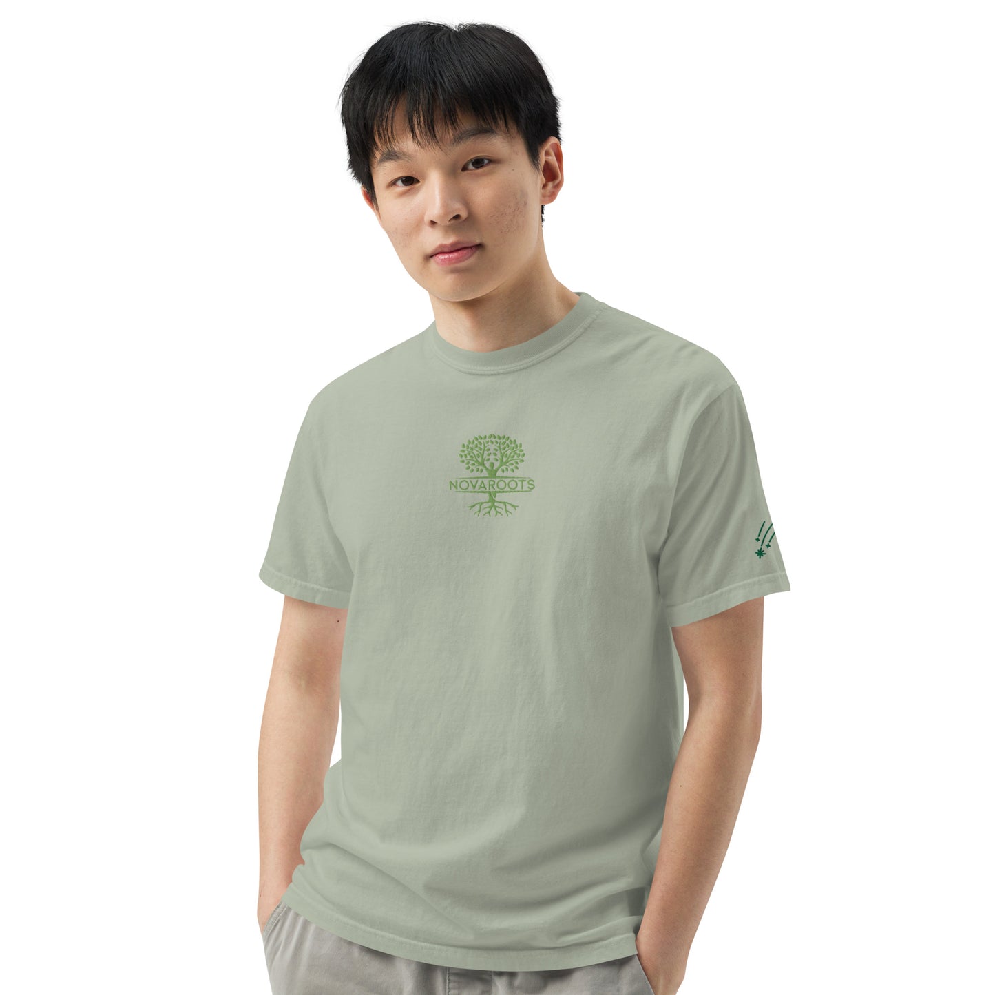 Embroidered heavyweight t-shirt 100% Cotton