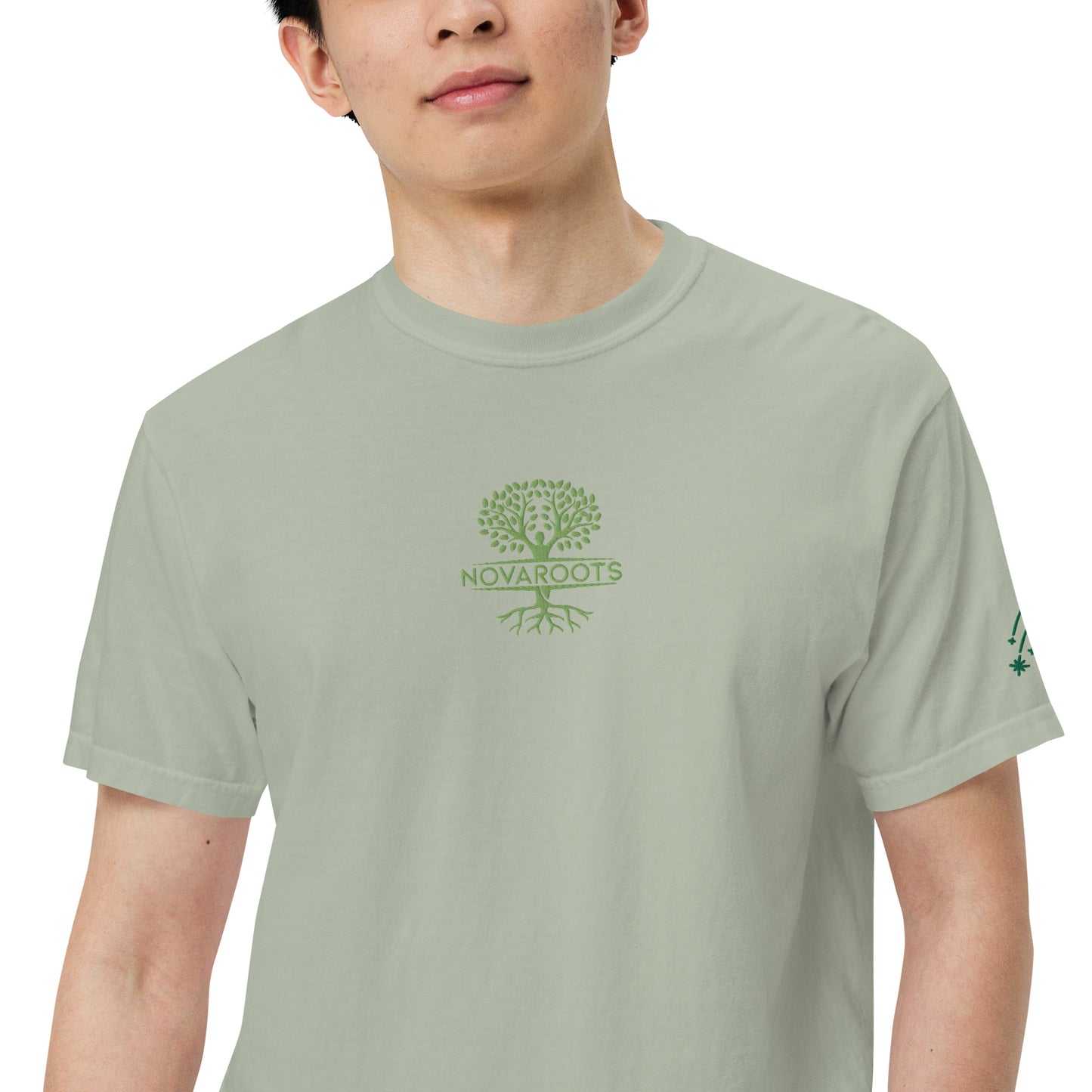 Embroidered heavyweight t-shirt 100% Cotton