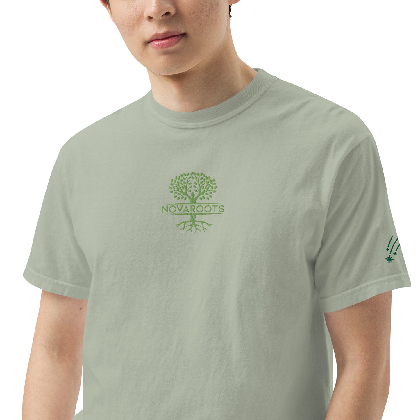 Embroidered heavyweight t-shirt 100% Cotton