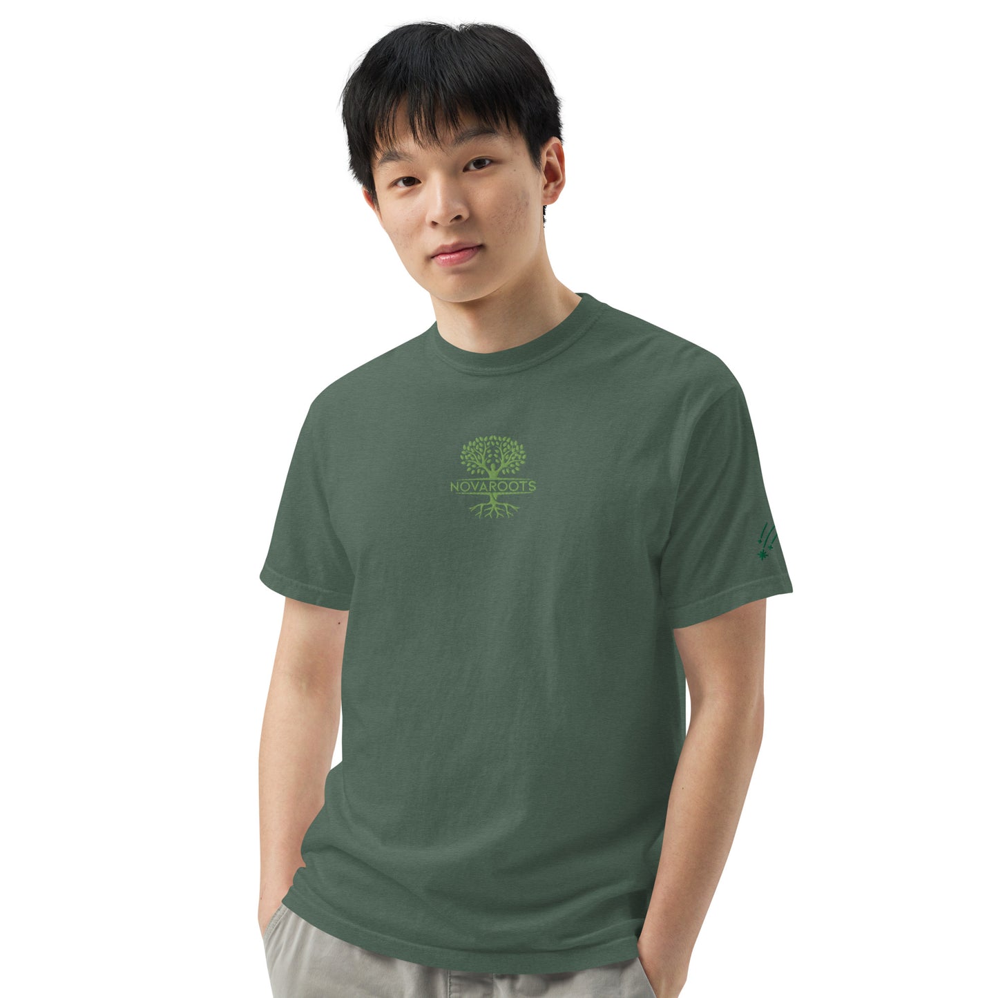 Embroidered heavyweight t-shirt 100% Cotton