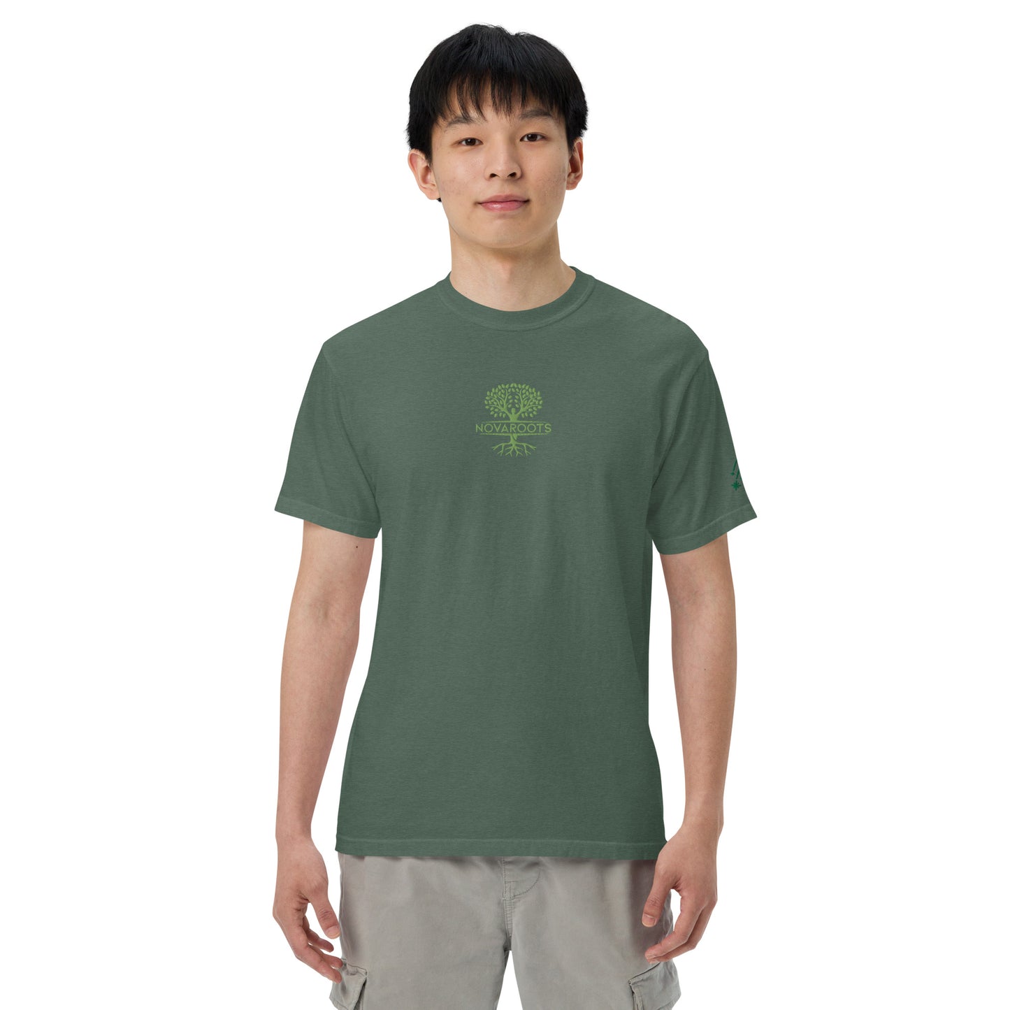 Embroidered heavyweight t-shirt 100% Cotton