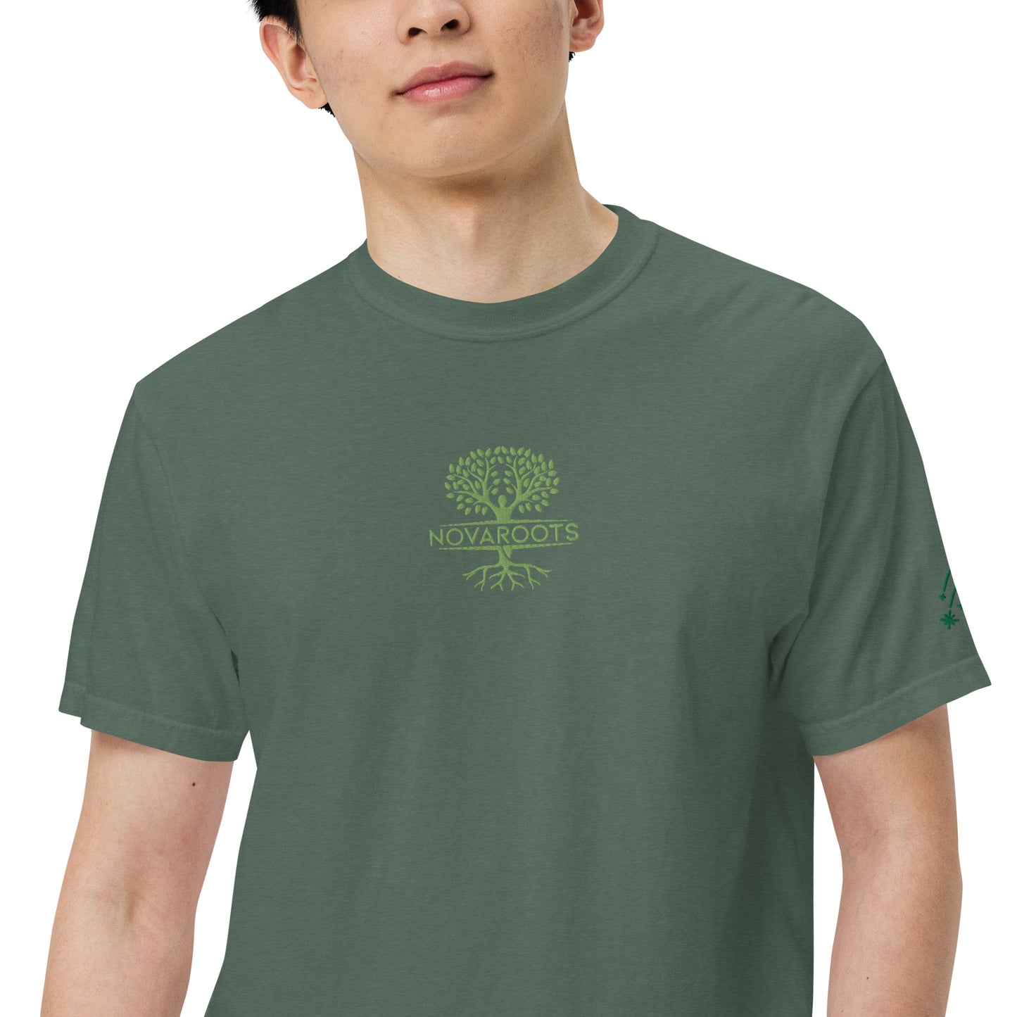 Embroidered heavyweight t-shirt 100% Cotton