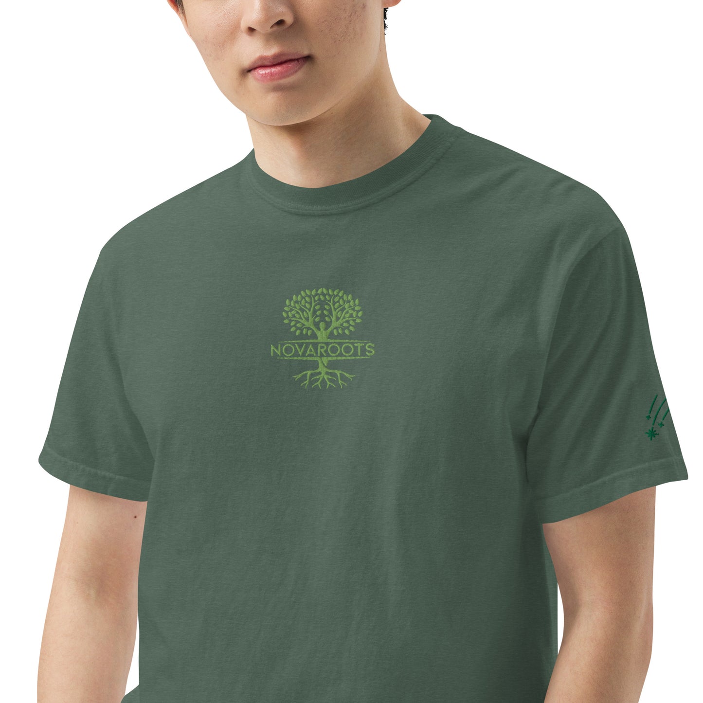 Embroidered heavyweight t-shirt 100% Cotton