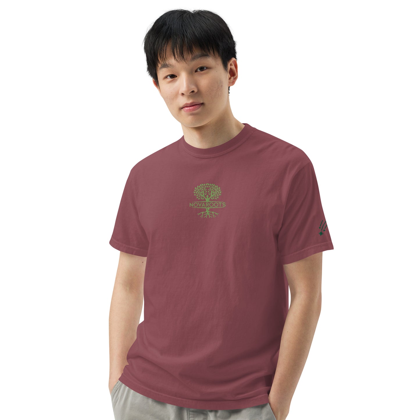 Embroidered heavyweight t-shirt 100% Cotton