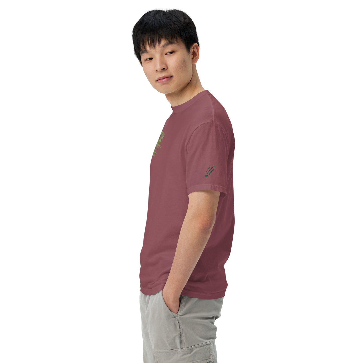 Embroidered heavyweight t-shirt 100% Cotton