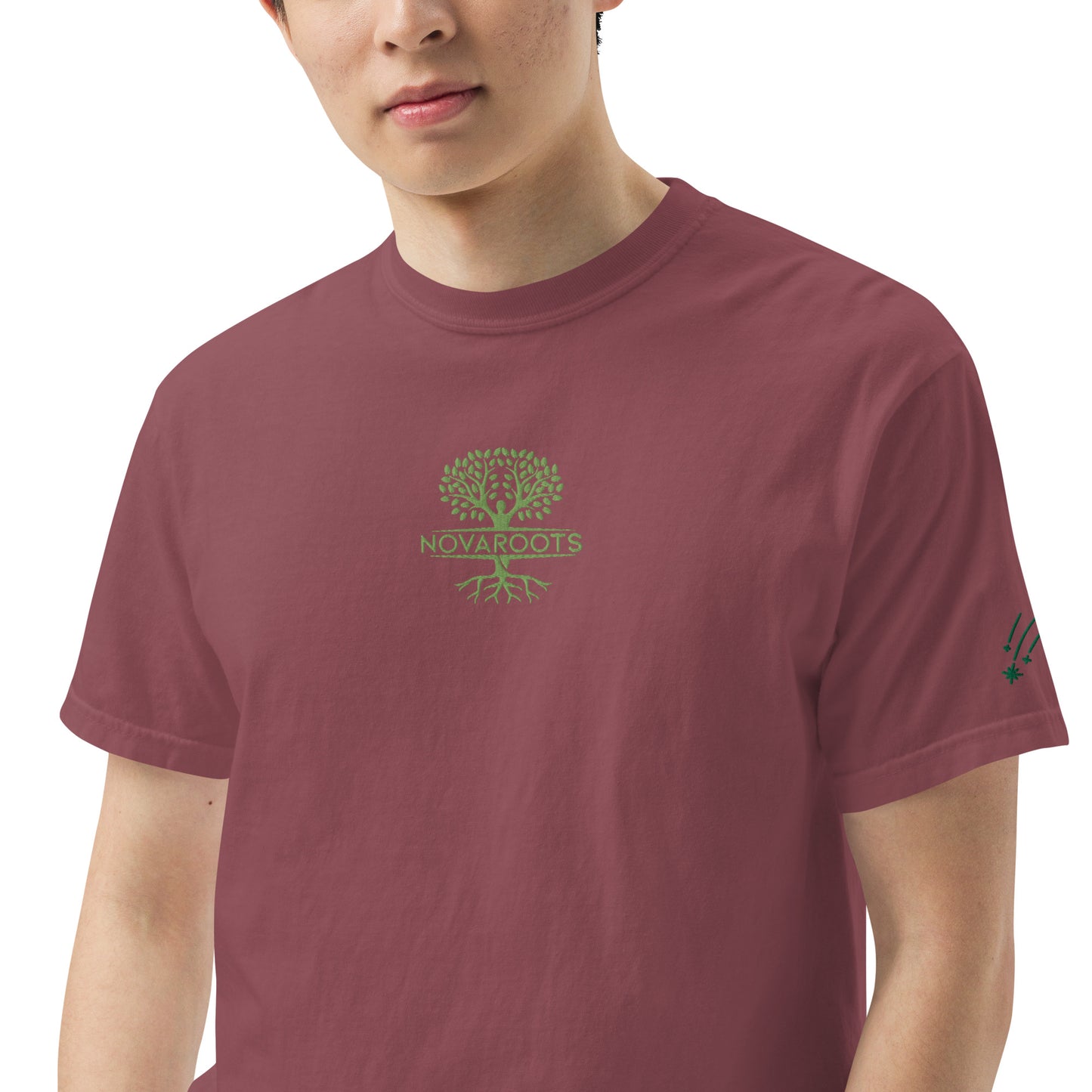 Embroidered heavyweight t-shirt 100% Cotton