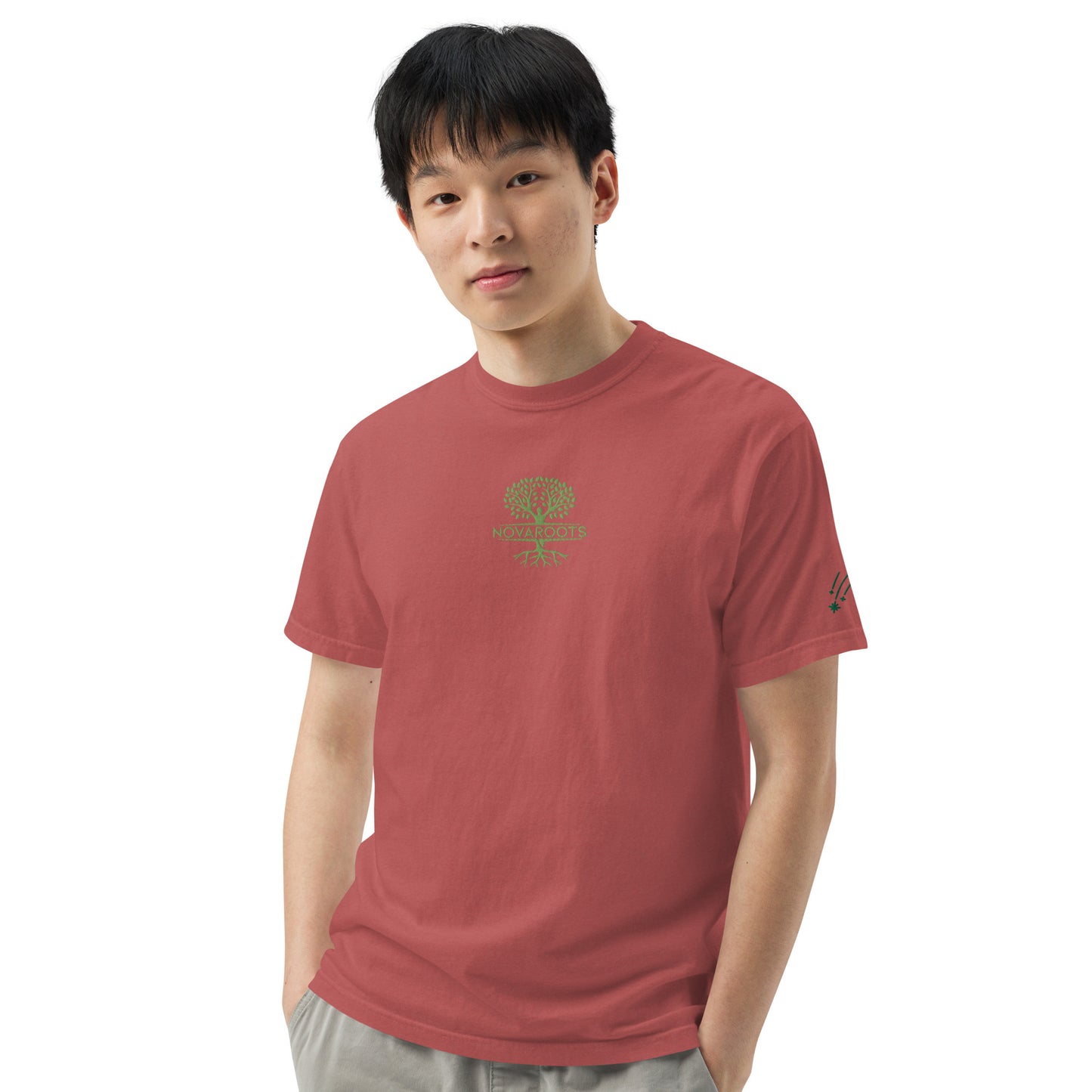 Embroidered heavyweight t-shirt 100% Cotton