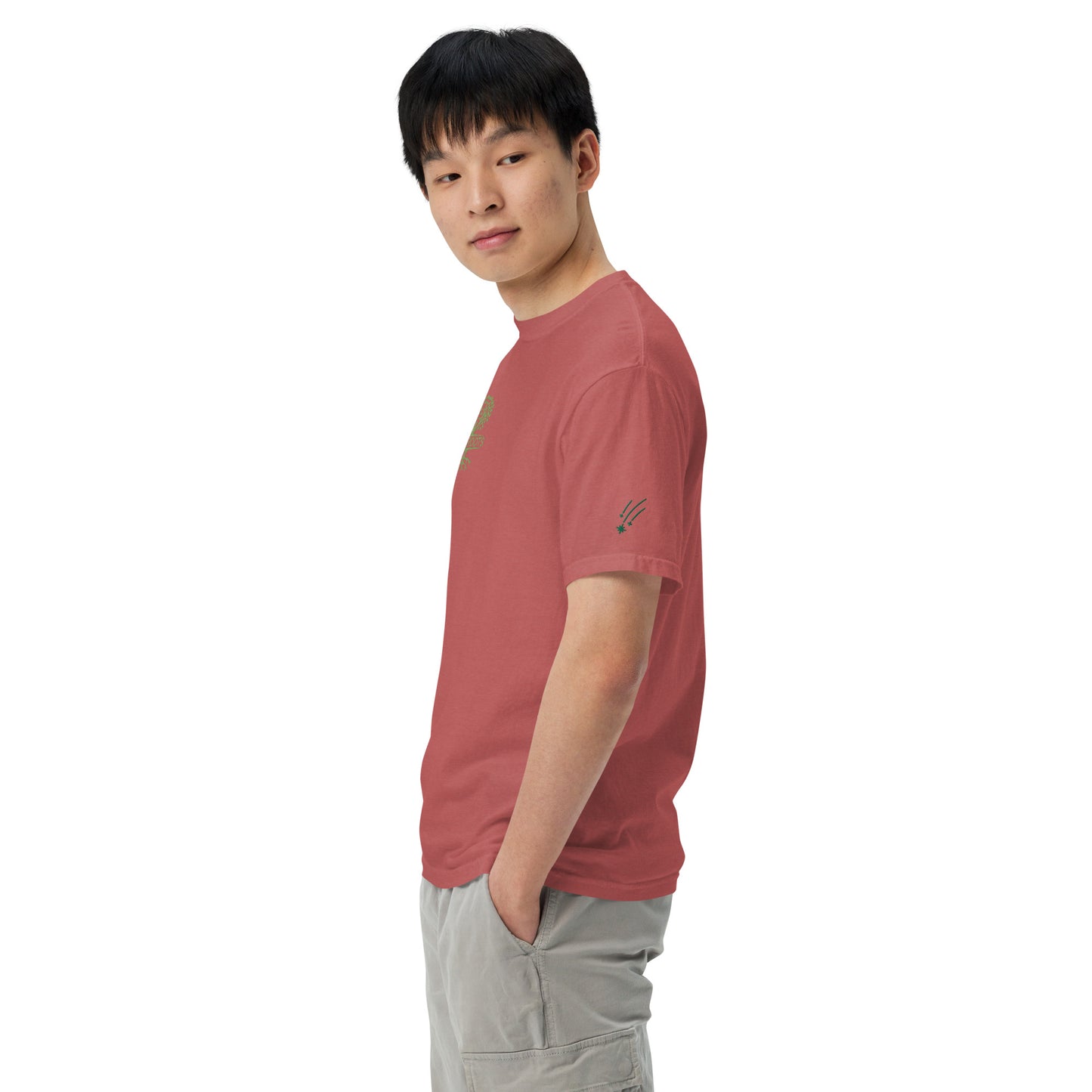Embroidered heavyweight t-shirt 100% Cotton