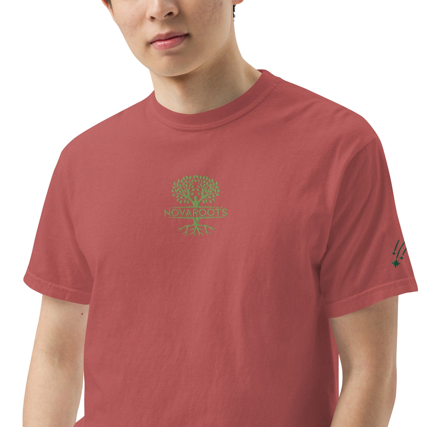 Embroidered heavyweight t-shirt 100% Cotton