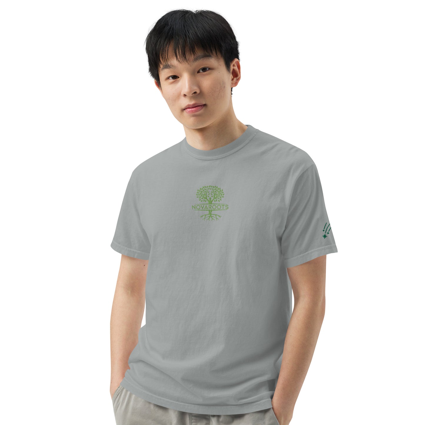 Embroidered heavyweight t-shirt 100% Cotton