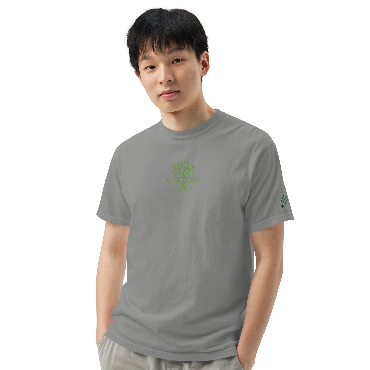 Embroidered heavyweight t-shirt 100% Cotton