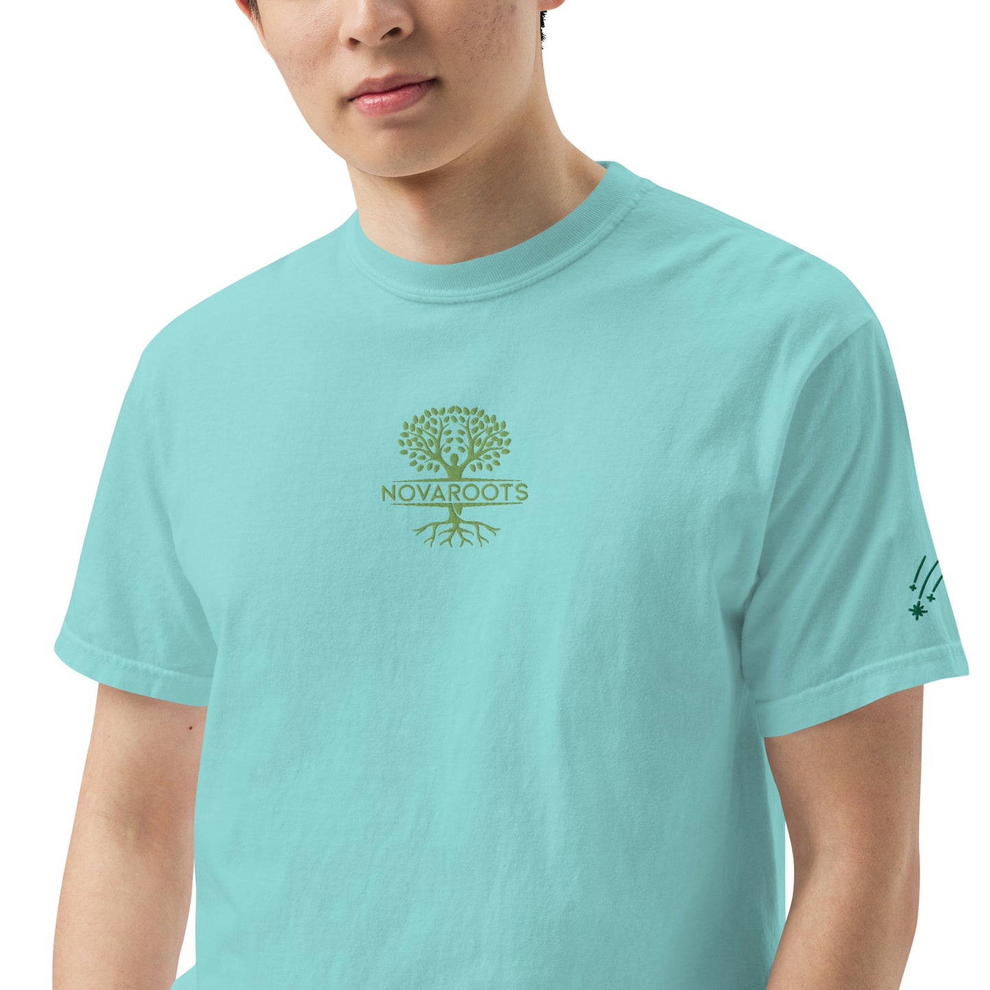 Embroidered heavyweight t-shirt 100% Cotton