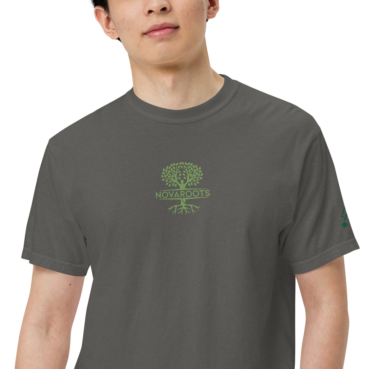 Embroidered heavyweight t-shirt 100% Cotton