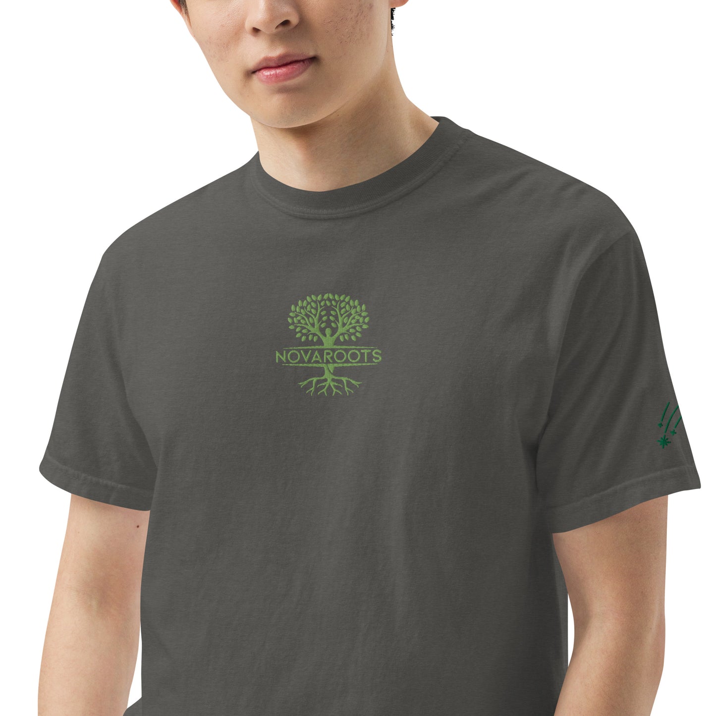 Embroidered heavyweight t-shirt 100% Cotton