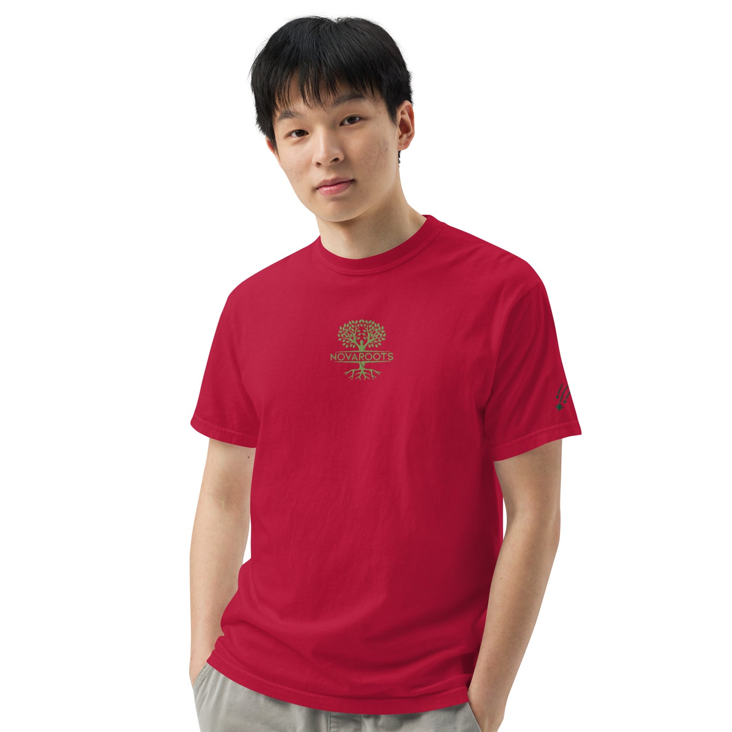 Embroidered heavyweight t-shirt 100% Cotton