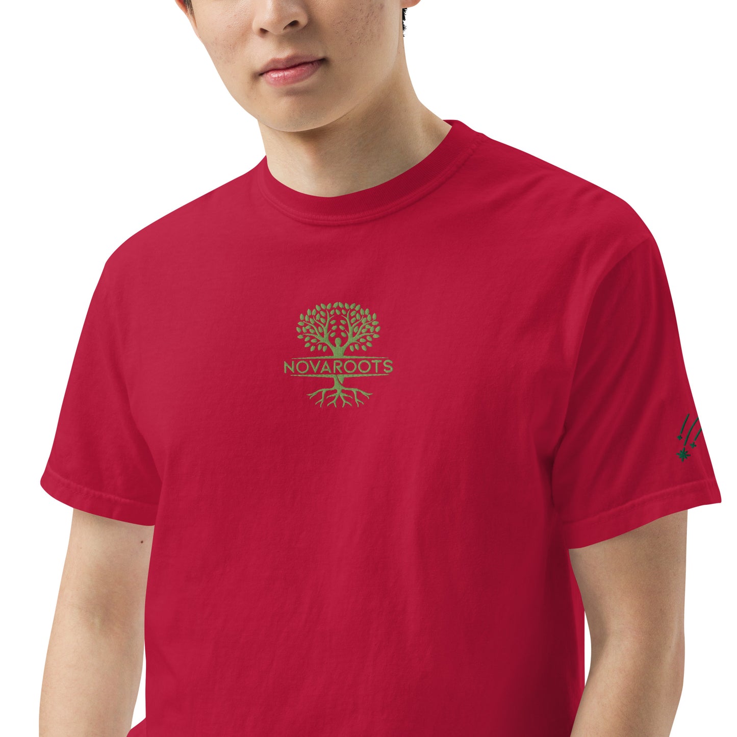 Embroidered heavyweight t-shirt 100% Cotton