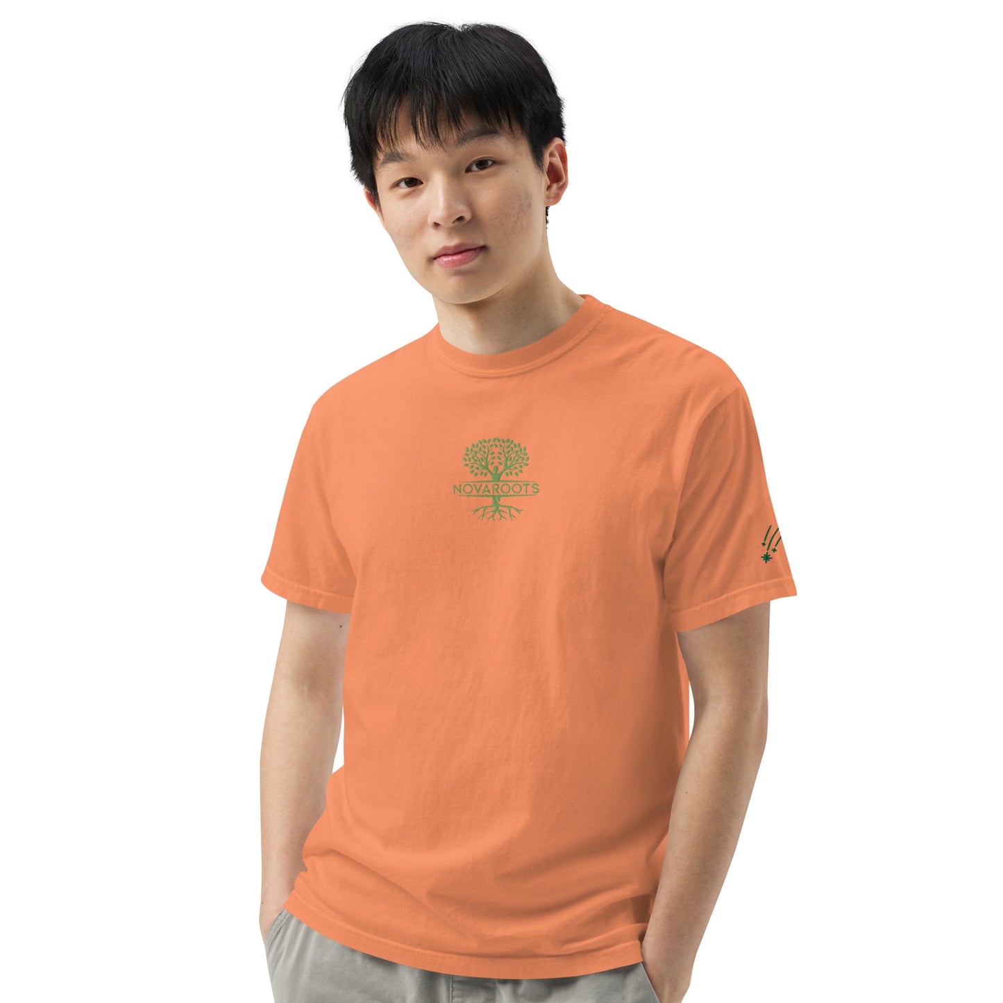 Embroidered heavyweight t-shirt 100% Cotton