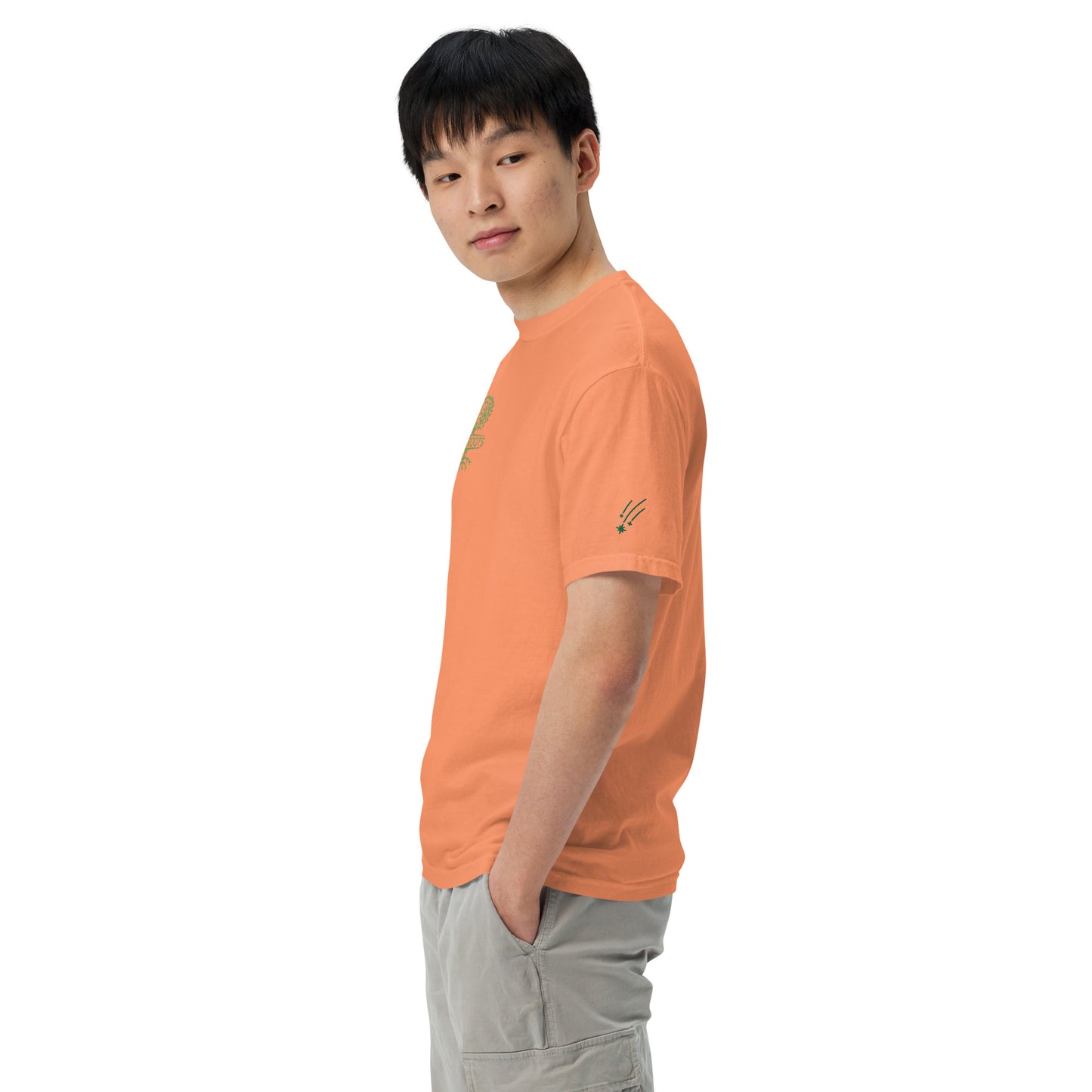 Embroidered heavyweight t-shirt 100% Cotton