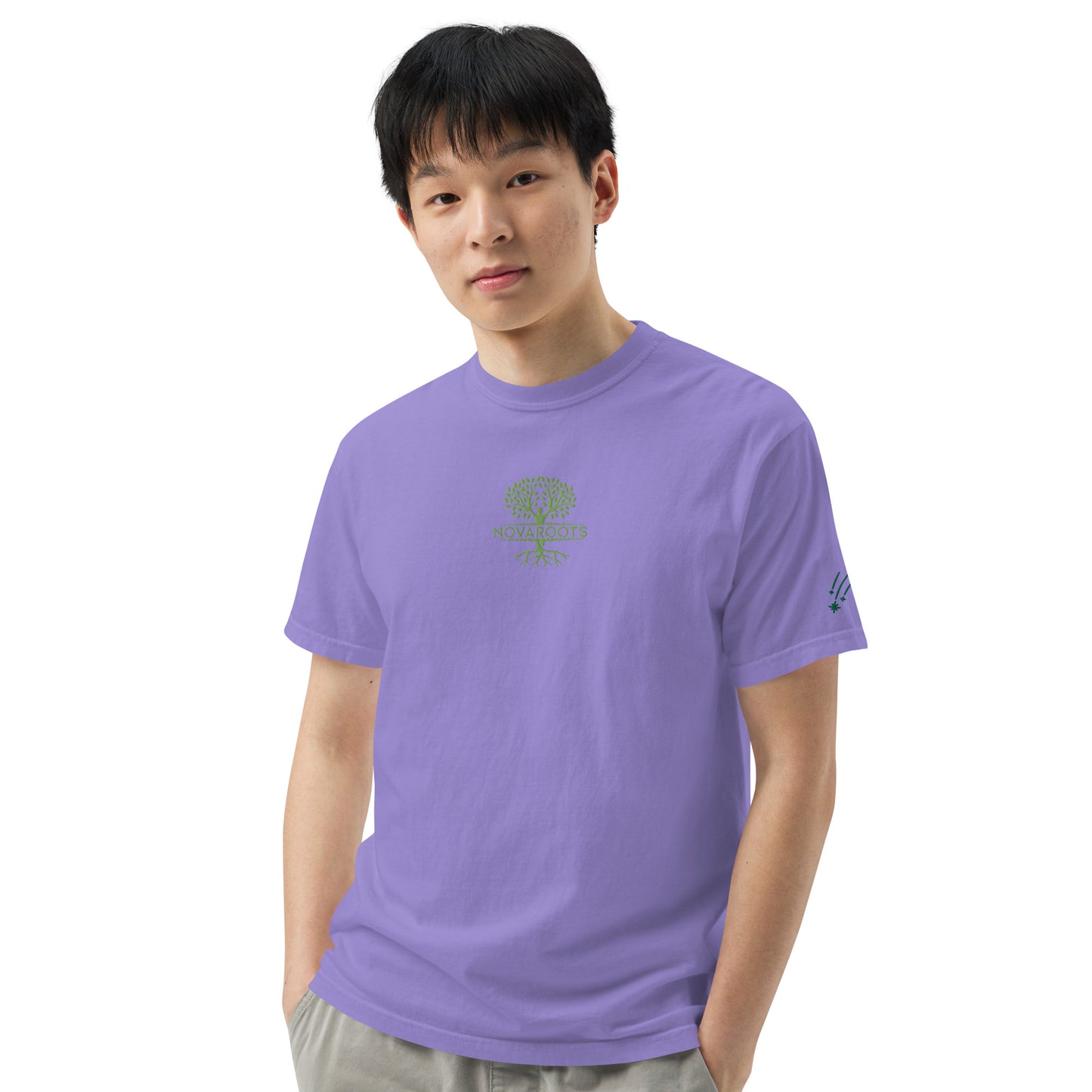Embroidered heavyweight t-shirt 100% Cotton