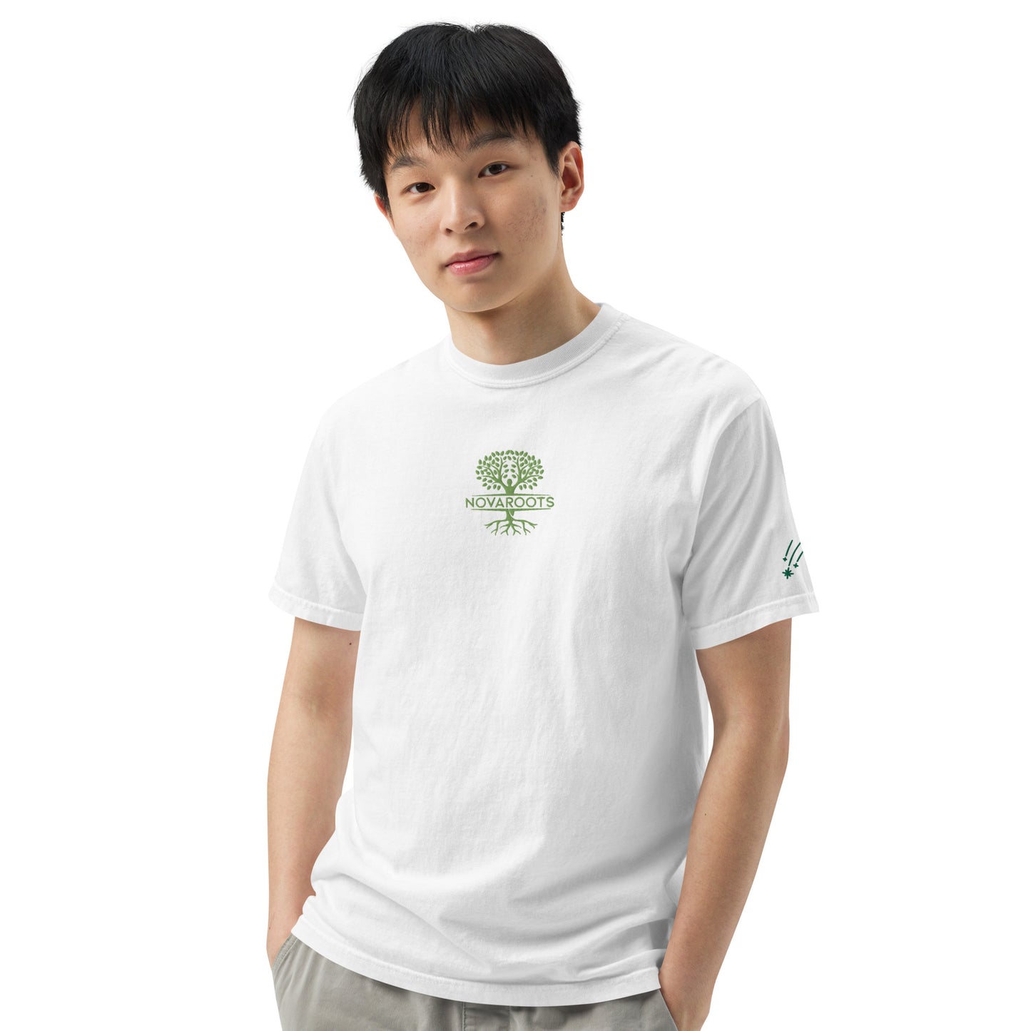 Embroidered heavyweight t-shirt 100% Cotton