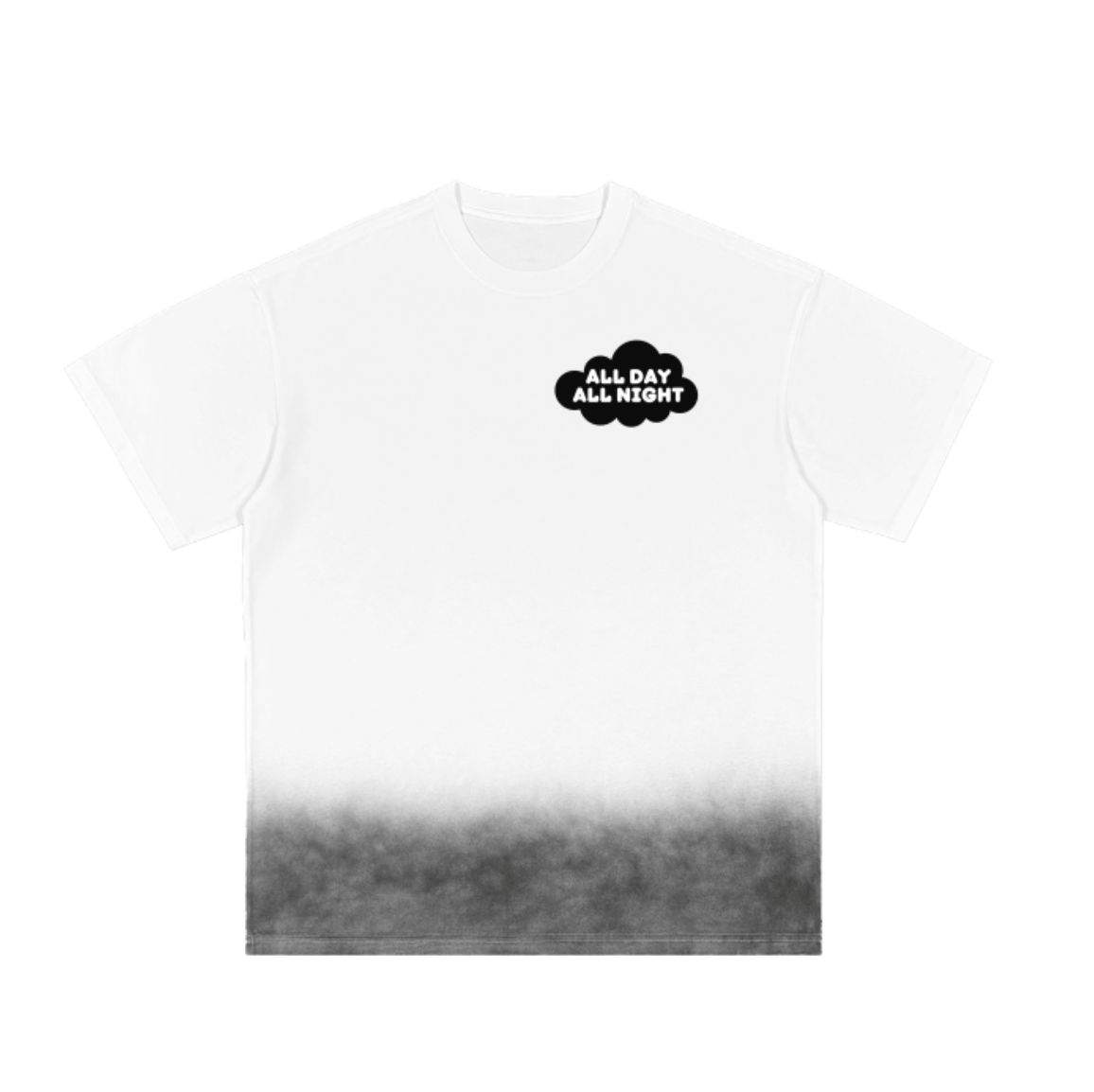 All Day All Night Washed Smoke Effect T-Shirt - 250 GSM