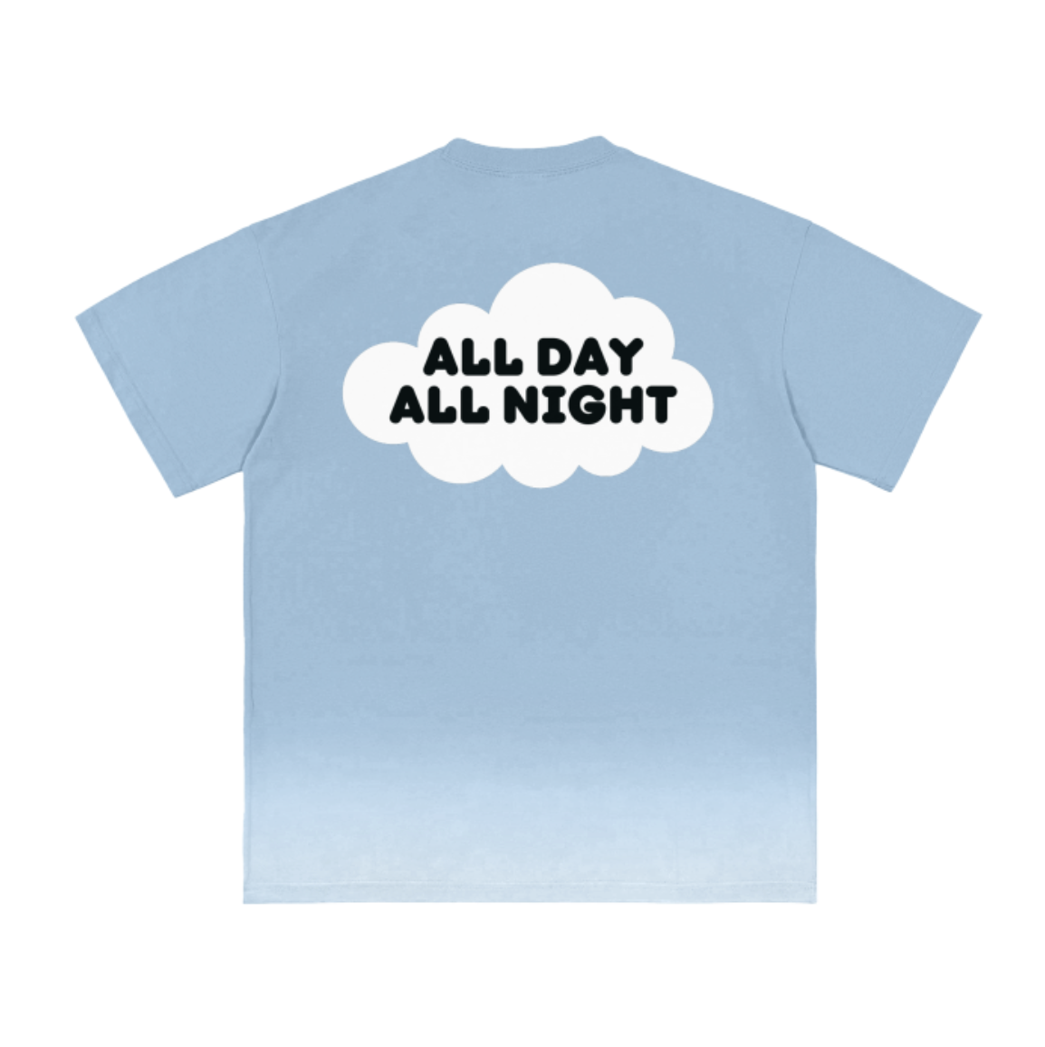 All Day All Night Washed Smoke Effect T-Shirt - 250 GSM