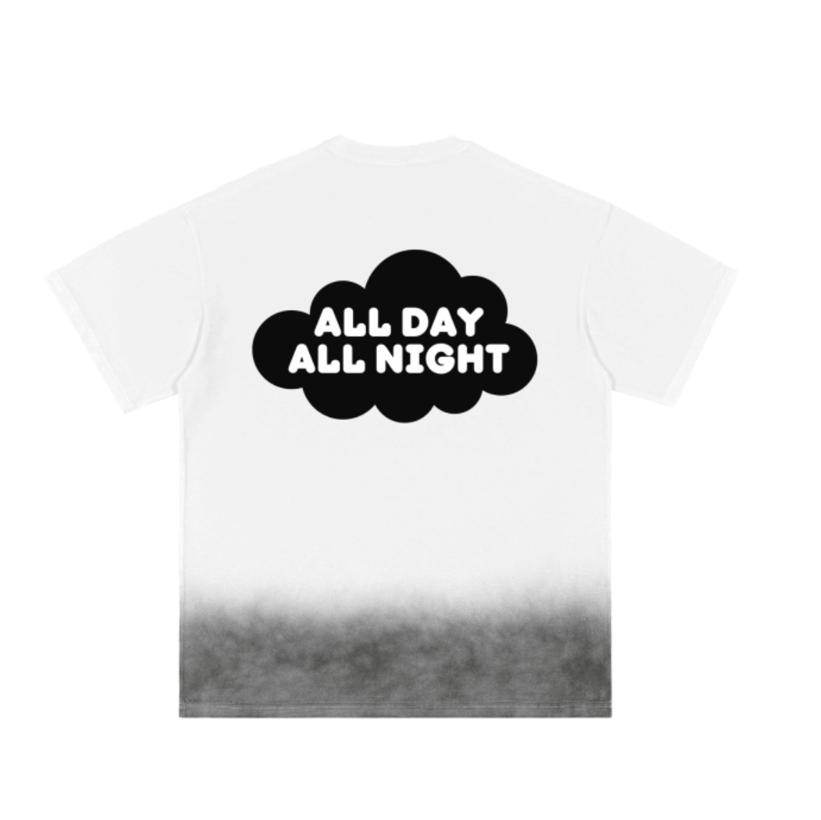 All Day All Night Washed Smoke Effect T-Shirt - 250 GSM