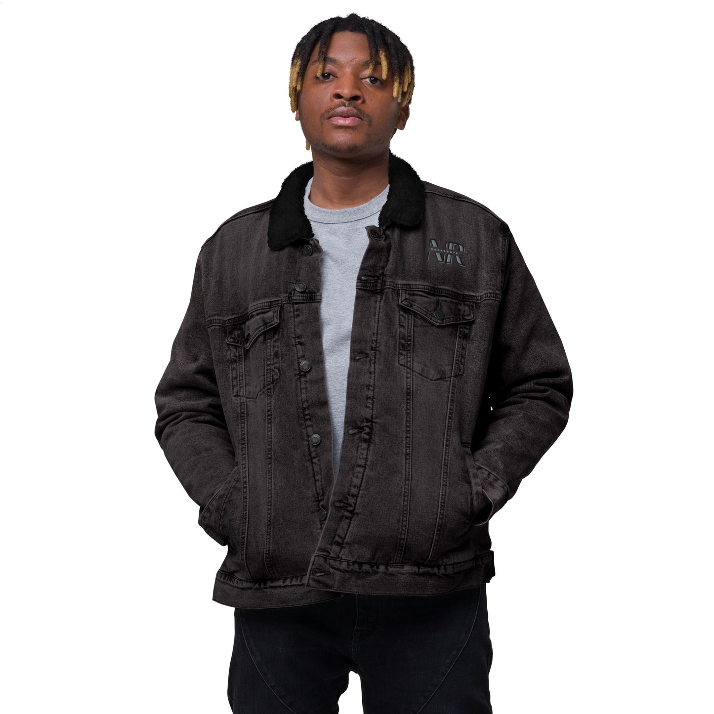 NovaRoots Embroidered Winter denim sherpa jacket