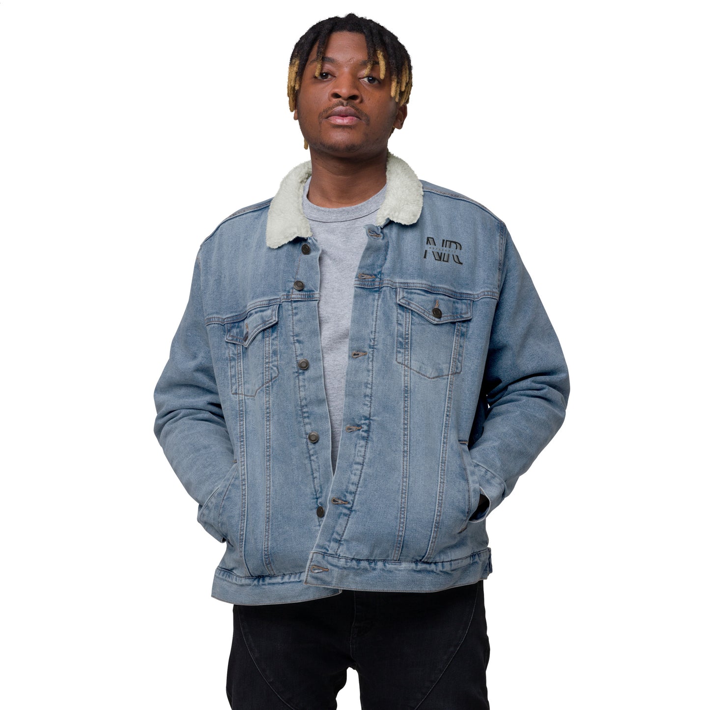 NovaRoots Embroidered Winter denim sherpa jacket